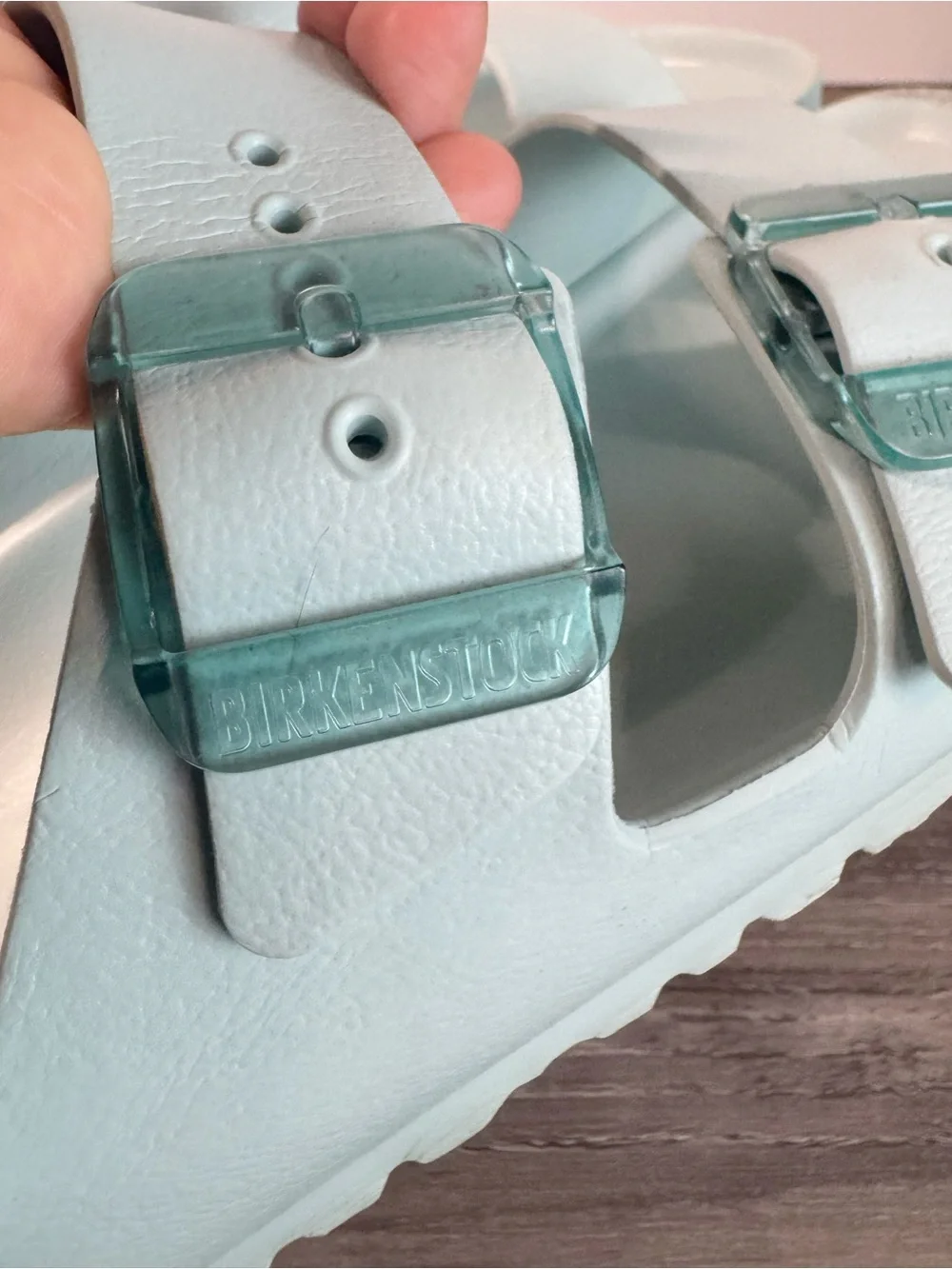Birkenstock Arizona EVA Stealth Buckle Surf Green Sandals size 38/US7-7.5 EUC